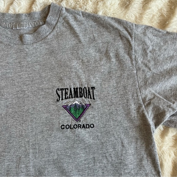 Vintage Gray Steamboat Colorado Tee Men’s Small - Picture 4 of 6